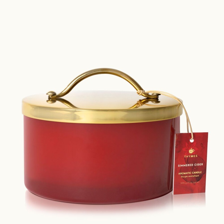 Home Fragrance Thymes | Simmered Cider Harvest Red 4-Wick Candle