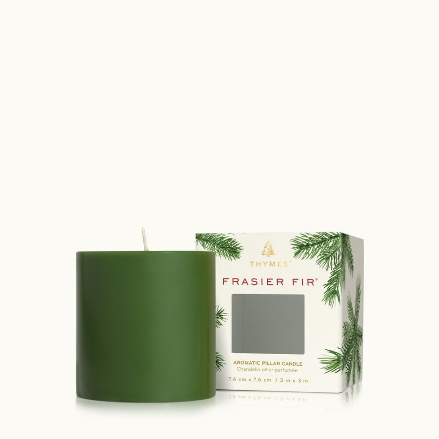 Home Fragrance Thymes | Frasier Fir Pillar Candle, Small