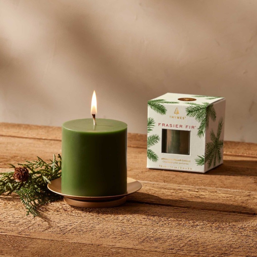 Home Fragrance Thymes | Frasier Fir Pillar Candle, Small