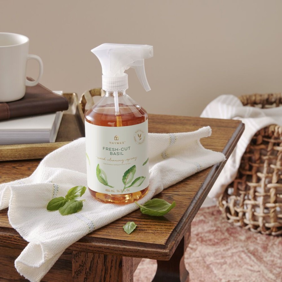 Home Care Thymes | Fresh-Cut Basil Wood Cleaning Spray