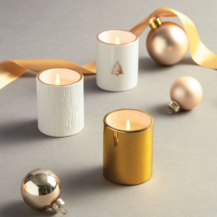 Home Fragrance Thymes | Frasier Fir Gilded Poured Candle Trio Set