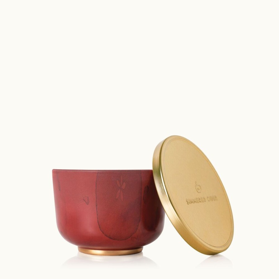 Home Fragrance Thymes | Simmered Cider Candle Tin With Gold Lid