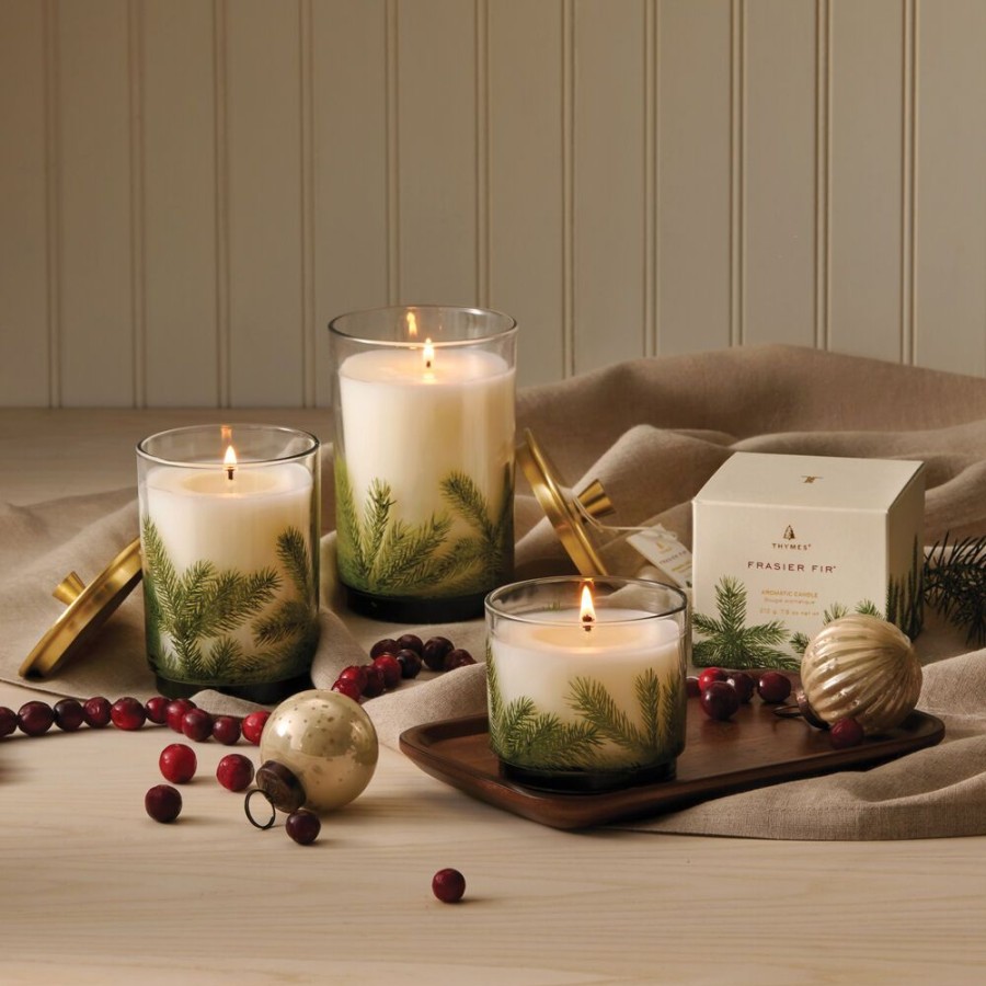 Home Fragrance Thymes | Frasier Fir Heritage Large Pine Needle Luminary