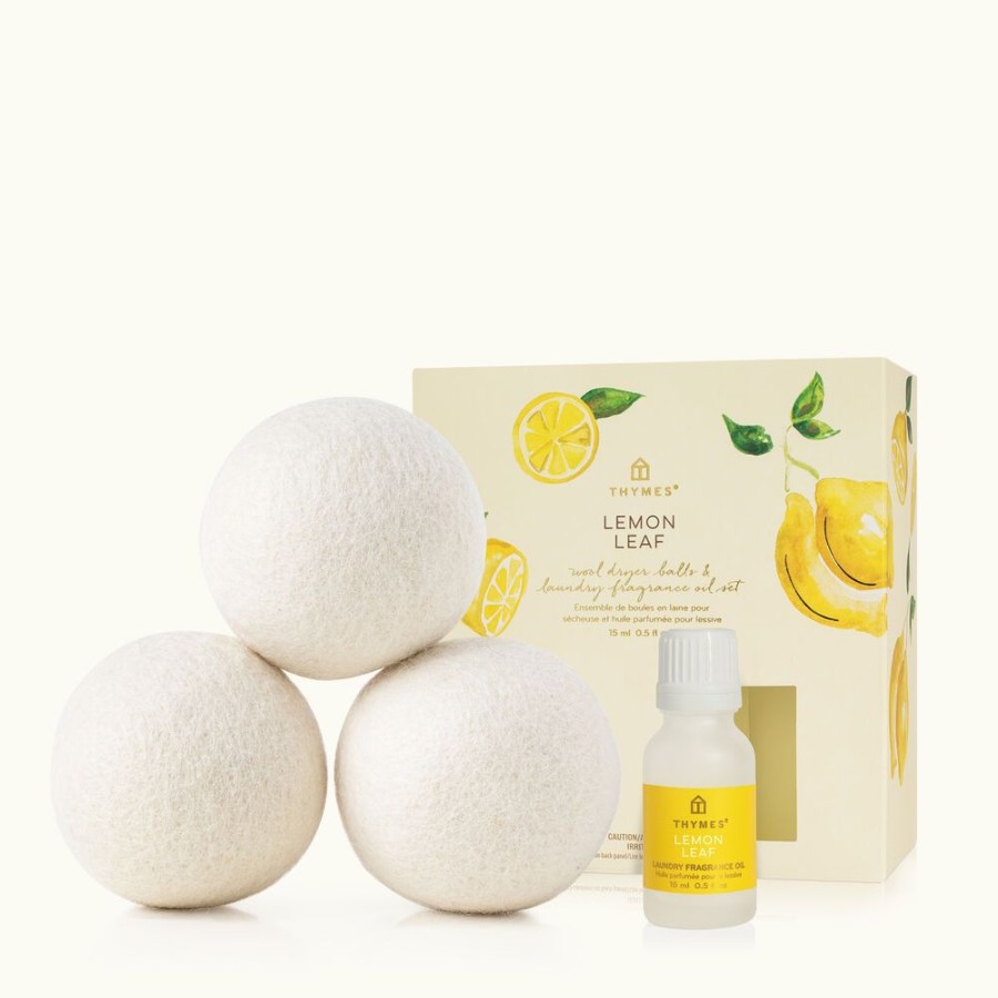 Home Care Thymes | Lemon Leaf Wool Dryer Balls & Laundry Fragrance Oil Set