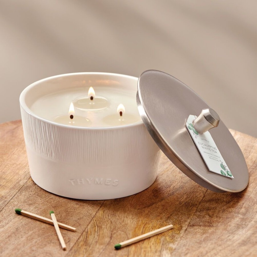 Home Fragrance Thymes | Eucalyptus White Tea Statement 3-Wick Candle