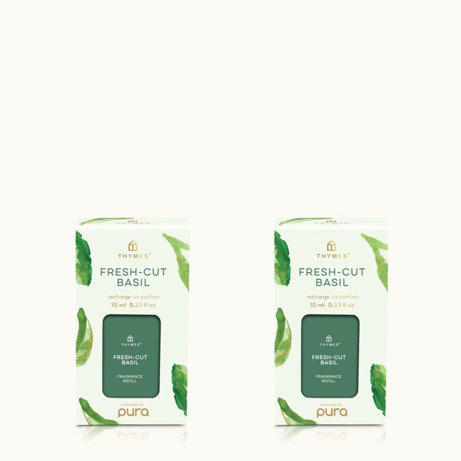 Home Fragrance Thymes | Fresh Cut Basil Pura Diffuser Refill 2-Pack Bundle