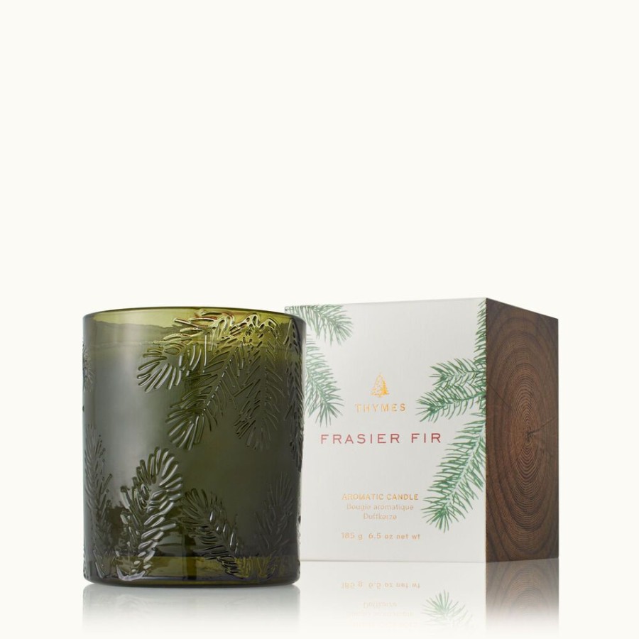 Home Fragrance Thymes | Frasier Fir Green Glass Candle