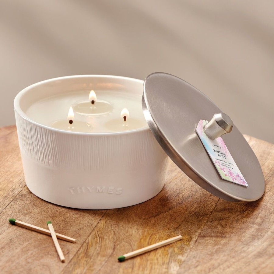 Home Fragrance Thymes | Kimono Rose Statement 3-Wick Candle