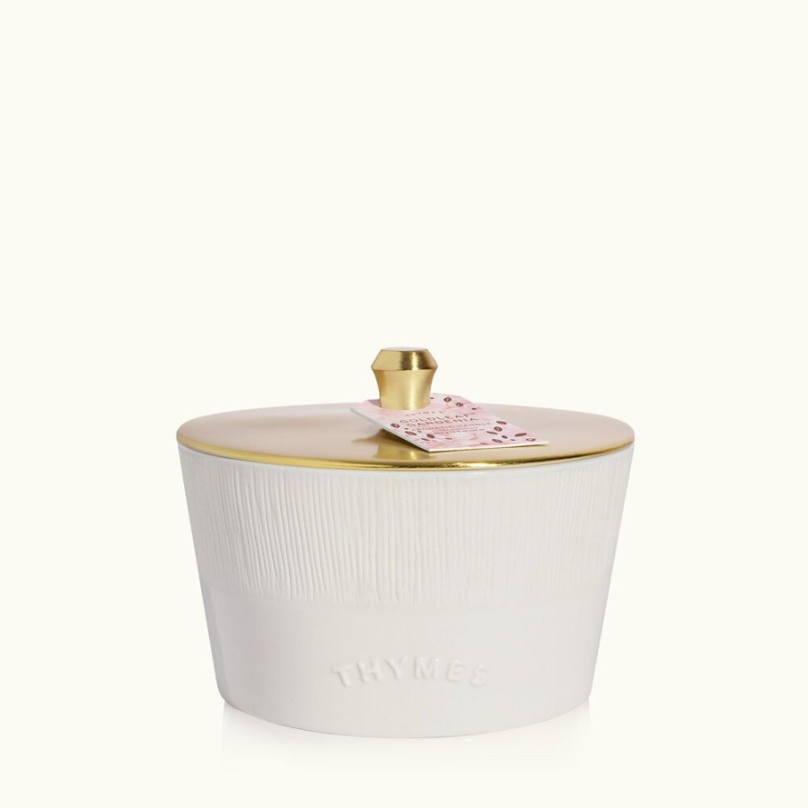 Home Fragrance Thymes | Goldleaf Gardenia Statement 3-Wick Candle