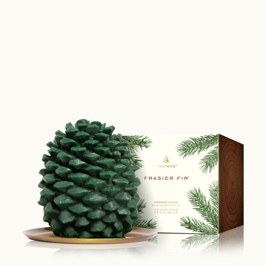 Home Fragrance Thymes | Frasier Fir Petite Molded Pinecone Candle