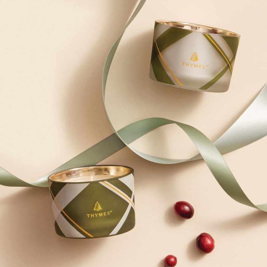 Home Fragrance Thymes | Frasier Fir Frosted Plaid Candle Set