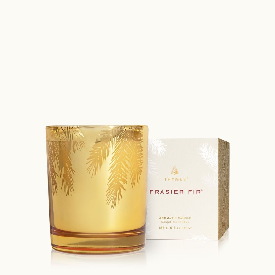 Home Fragrance Thymes | Frasier Fir Gilded Gold Poured Candle