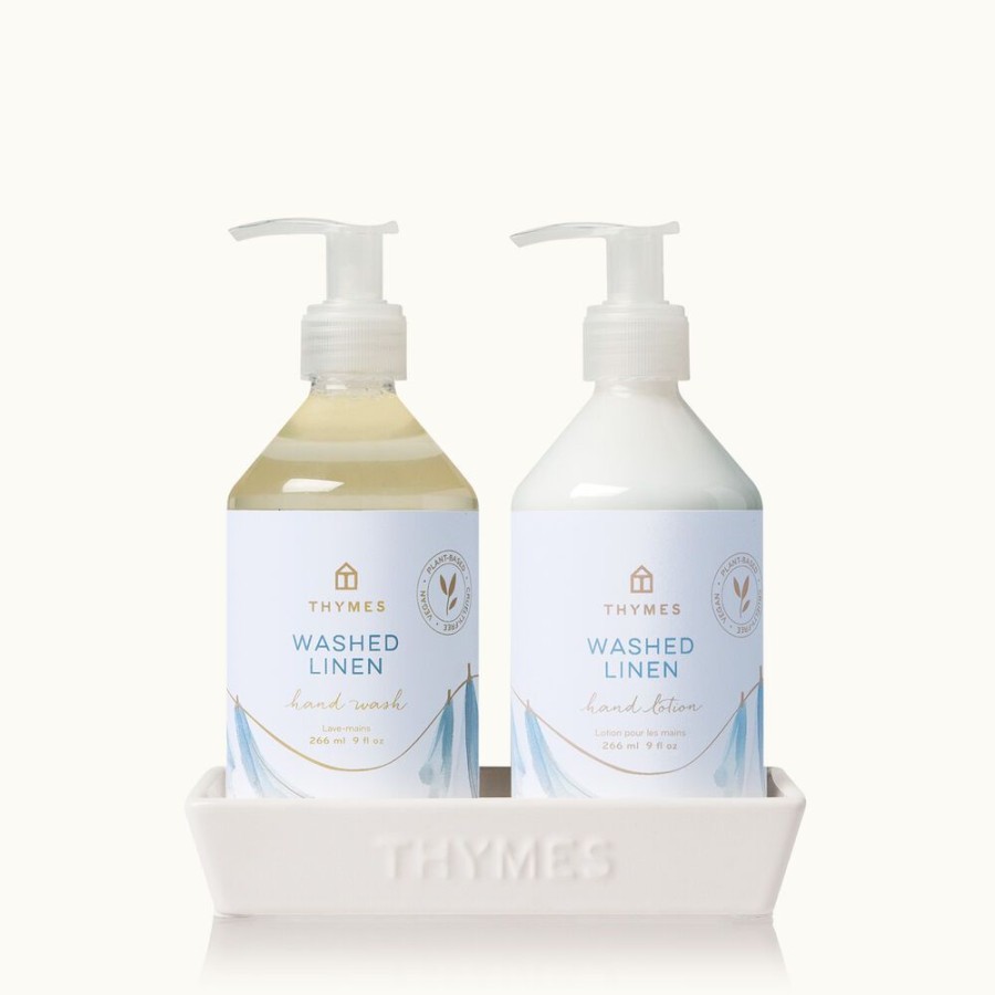 Bath And Body Thymes | Washed Linen Sink Set