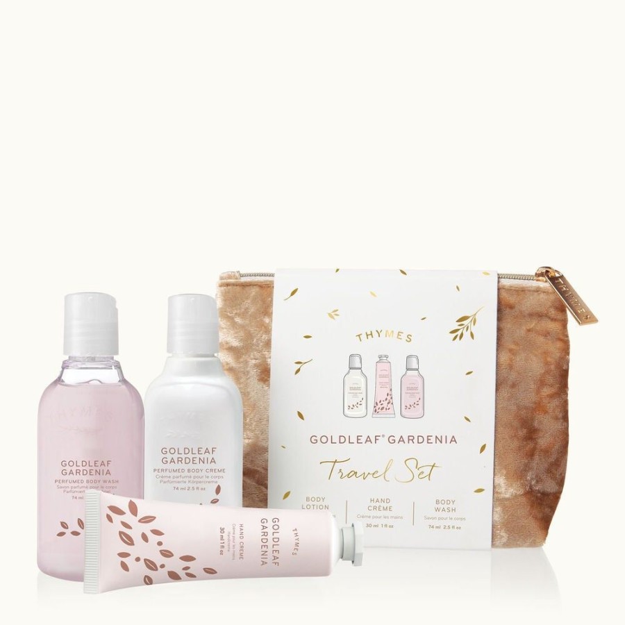 Bath And Body Thymes | Goldleaf Gardenia Travel Set With Beauty Bag