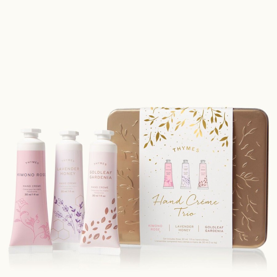 Bath And Body Thymes | Kimono Rose, Lavender Honey & Goldleaf Gardenia Hand Cream Trio