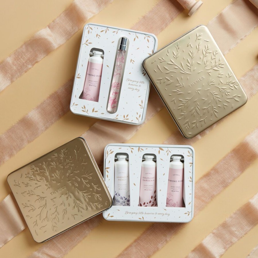 Bath And Body Thymes | Kimono Rose, Lavender Honey & Goldleaf Gardenia Hand Cream Trio