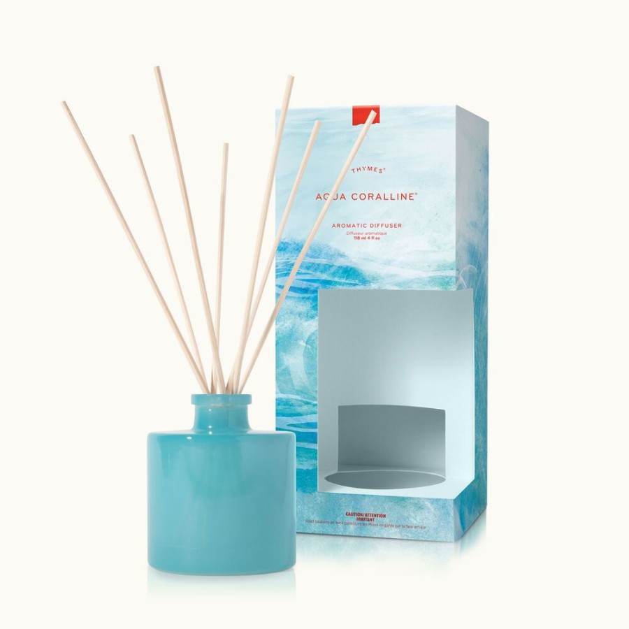 Home Fragrance Thymes | Aqua Coralline Petite Reed Diffuser