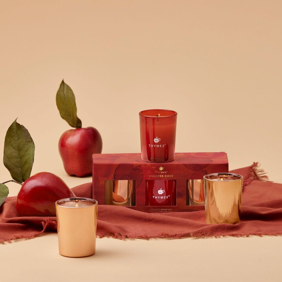 Home Fragrance Thymes | Simmered Cider Aromatic Votive Trio