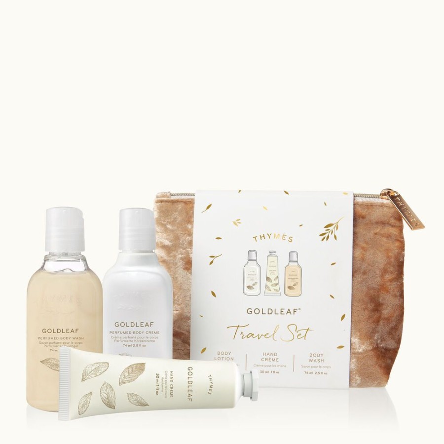 Bath And Body Thymes | Goldleaf Travel Set With Beauty Bag