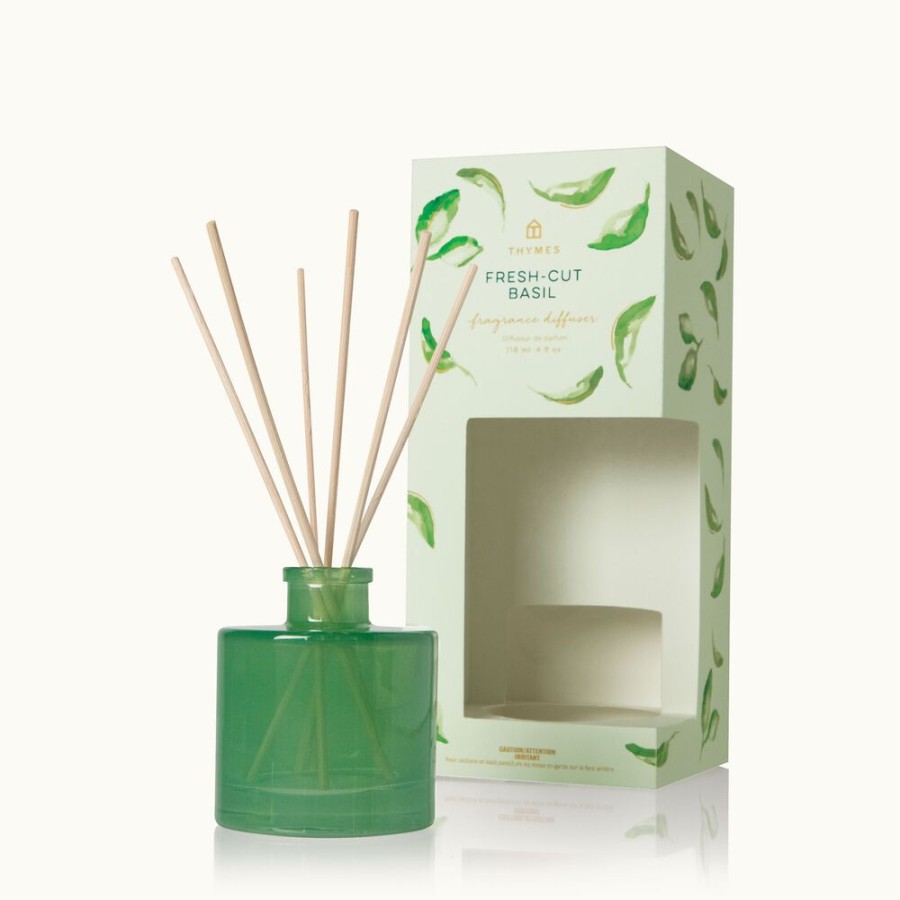 Home Fragrance Thymes | Fresh-Cut Basil Petite Reed Diffuser