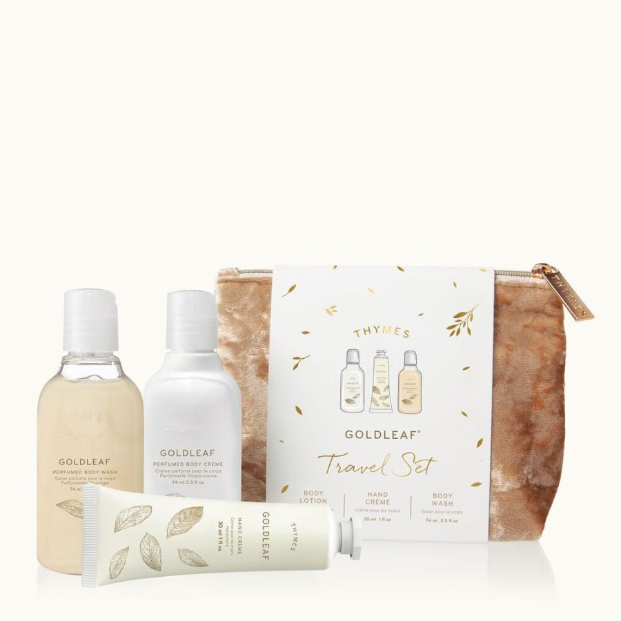 Bath And Body Thymes | Goldleaf Travel Set With Beauty Bag